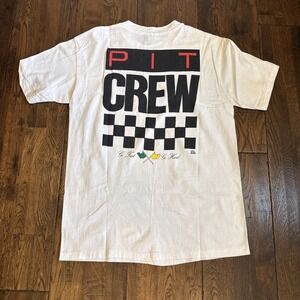 VTG Single Stitch The Speedway Pit Crew Yellow Shirt Hanes Beefy T Large